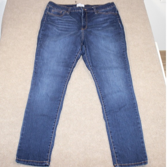 crown & ivy Denim - Crown & Ivy Womens High Rise Skinny Jeans Size 16R Dark Wash Denim Stretch
